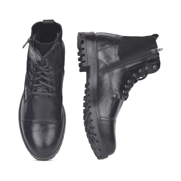 FeetFirst High Ankle Zipper Black Boot